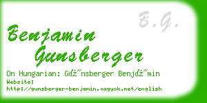 benjamin gunsberger business card